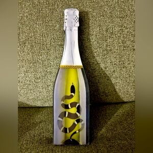Snake bottle table top decor, wooden